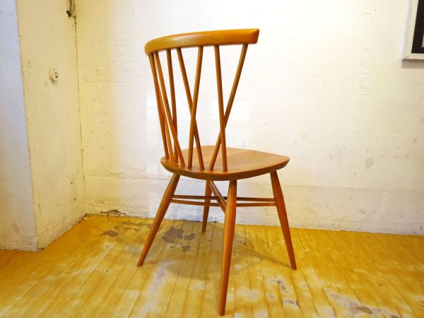 アーコール Ercol クロスバックチェア ラティスドチェア ダイニングチェア エルム材 ビーチ材 UKビンテージ 1960年代 ★