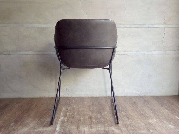 アデペシュ a.depeche パニッシュ チェルチェア PUNISH shell chair 合皮 ダークブラウン 小原真一 定価41,800円 ♪