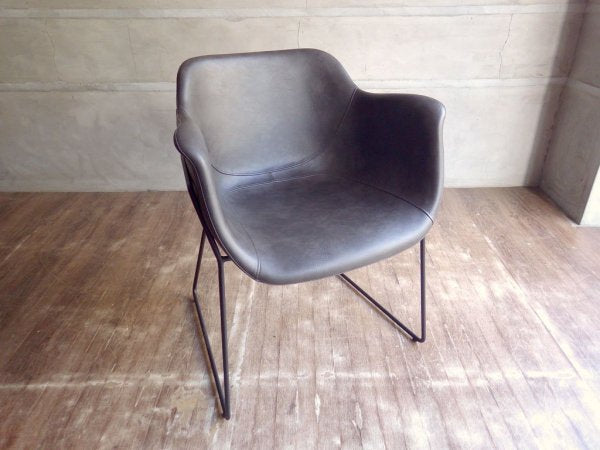 アデペシュ a.depeche パニッシュ チェルチェア PUNISH shell chair 合皮 ダークブラウン 小原真一 定価41,800円 ♪