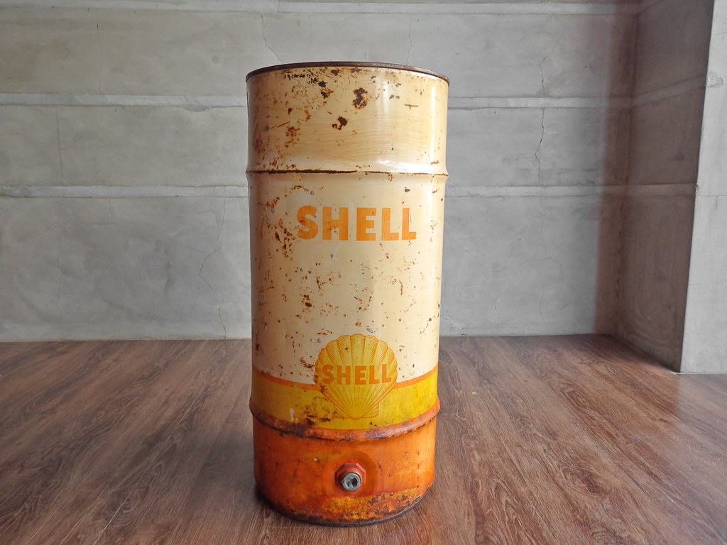 ロイヤル ダッチ シェル SHELL ビンテージ ドラム缶 オイル缶 店舗什器 50年代 ♪