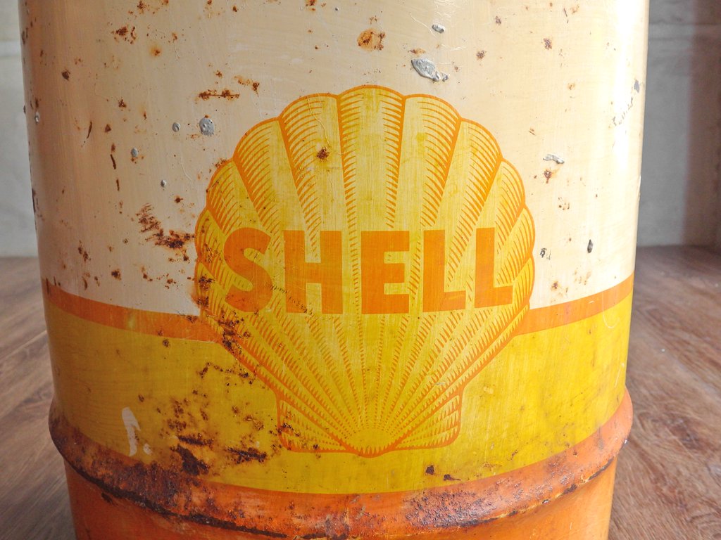 ロイヤル ダッチ シェル SHELL ビンテージ ドラム缶 オイル缶 店舗什器 50年代 ♪