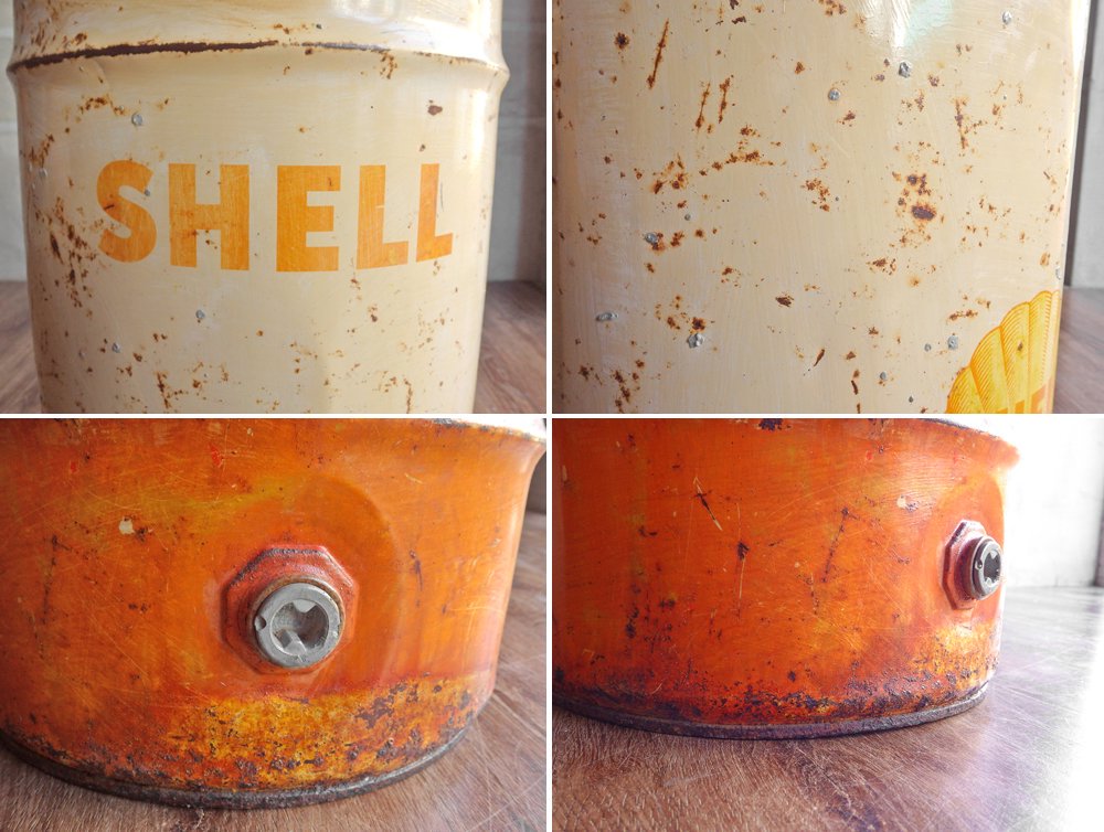ロイヤル ダッチ シェル SHELL ビンテージ ドラム缶 オイル缶 店舗什器 50年代 ♪