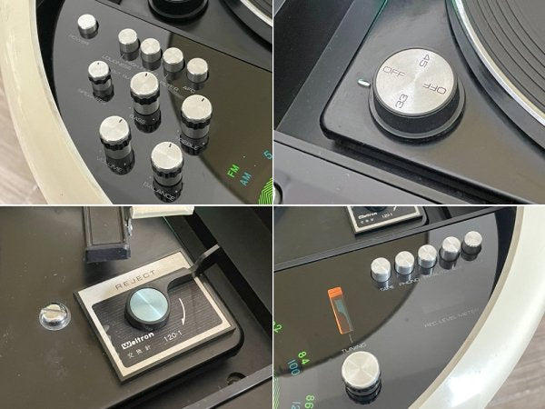 ウェルトロン Weltron 2007 レコードプレーヤー ラジオ カセット ビンテージ 専用スタンド付属 スペースエイジ 現状品 ●