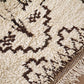 ベニワレン Beni Ouarain ラグ 絨毯 140×98cm ホワイト×ブラウン 手織り ハンドメイド モロッコ ◇
