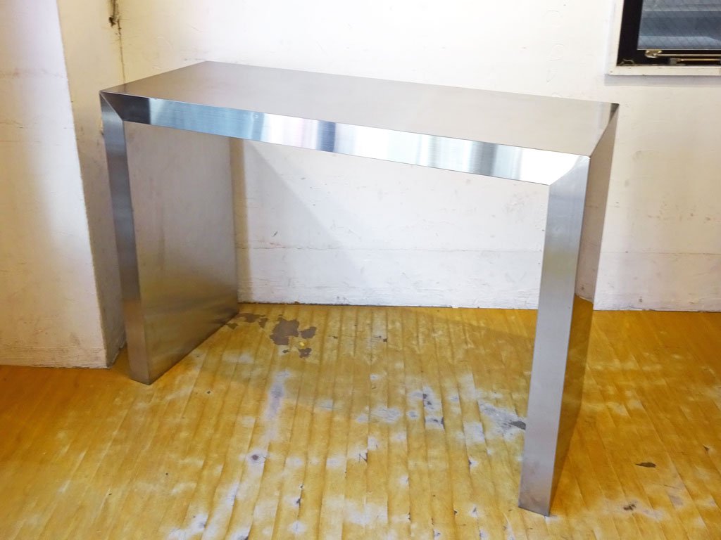 ステンレストップ カウンターテーブル ハイテーブル コンソール バーカウンター Stainless counter table console ★