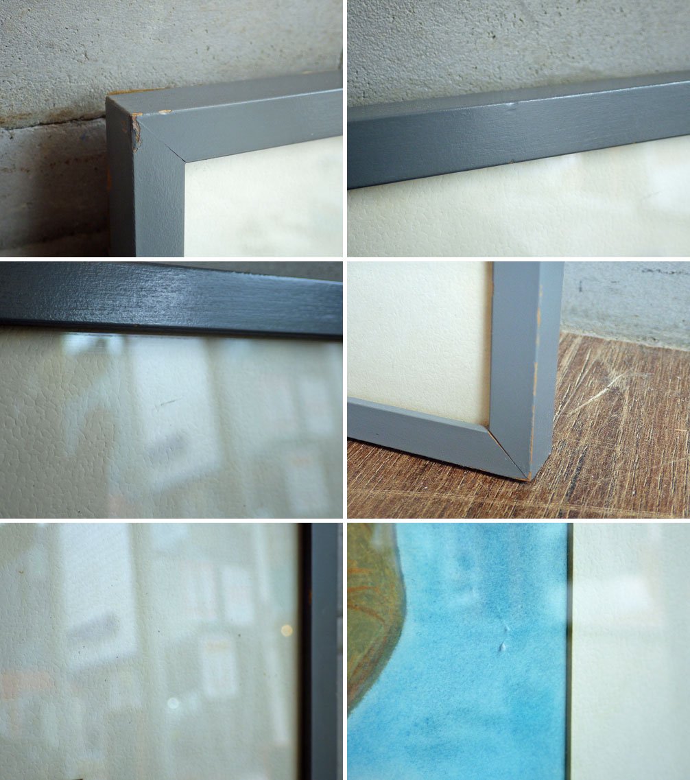 大橋歩 Ayumi Ohashi ピンクハウス パステル画 イラスト 額装品 54×54cm 肉筆画 原画 女性 コート ファッション 平凡パンチ ♪