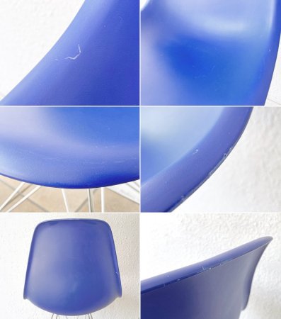 ヴィトラ vitra. サイドシェル チェア ダイニングチェア エッフェルベース ポリプロピレン ブルー C&R イームズ ミッドセンチュリー B ◇