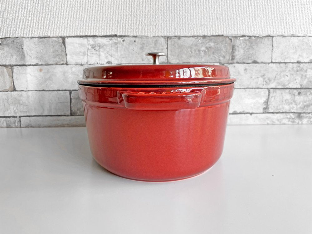 ストウブ STAUB ピコ ココット オーバル 33? 鋳鉄製 両手鍋 ガーネットローズ 高島屋限定カラー 廃番色 希少 フランス ●