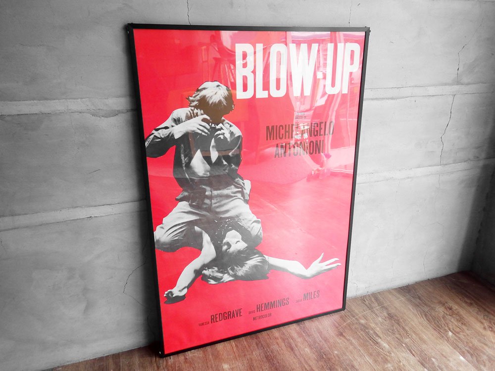 欲望 BLOW-UP 映画 ポスター ミケランジェロ・アントニオーニ 1967年公開 額装品 70×100cm 特大サイズ ♪