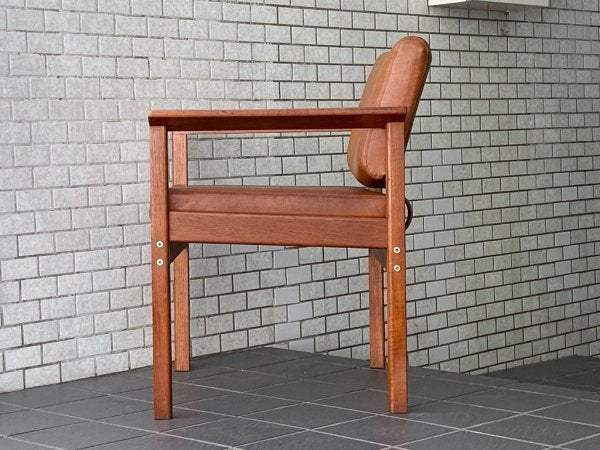 シバストファニチャー SIBAST FURNITURE ラウンジチェア 1Pソファ チーク材 PVCレザー デンマーク ビンテージ 北欧家具 ■