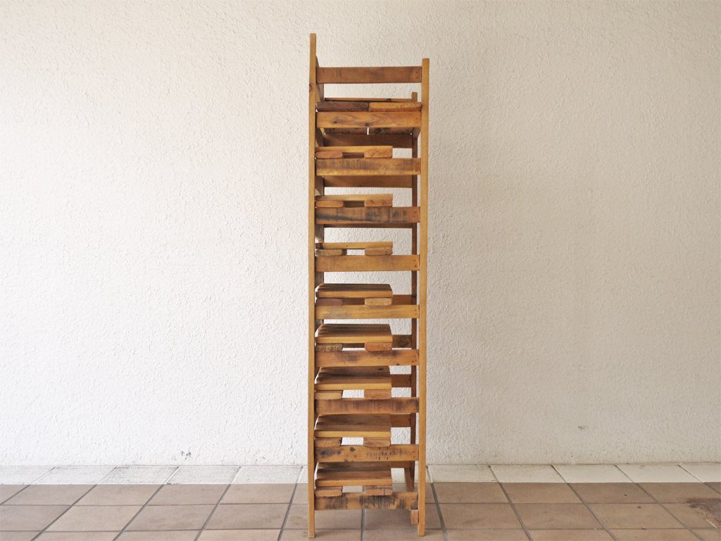 ヨーロッパビンテージ Europe vintage 木製 ワインラック ボトルラック 無垢材 カントリー 店舗什器 ◇