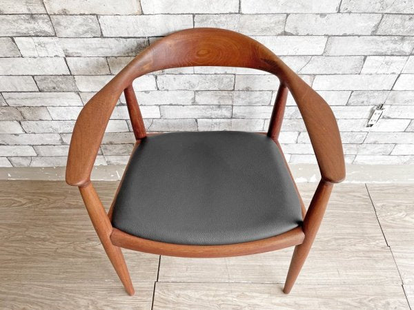 ヨハネスハンセン JOHANNES HANSEN ザ・チェア The Chair JH503 チーク材 レザーシート 新品張替済 ハンス・J・ウェグナー 刻印&シール有 ビンテージ 北欧家具 希少 ●