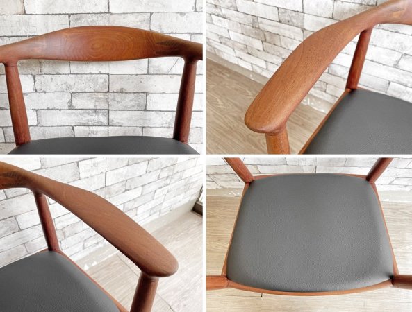 ヨハネスハンセン JOHANNES HANSEN ザ・チェア The Chair JH503 チーク材 レザーシート 新品張替済 ハンス・J・ウェグナー 刻印&シール有 ビンテージ 北欧家具 希少 ●