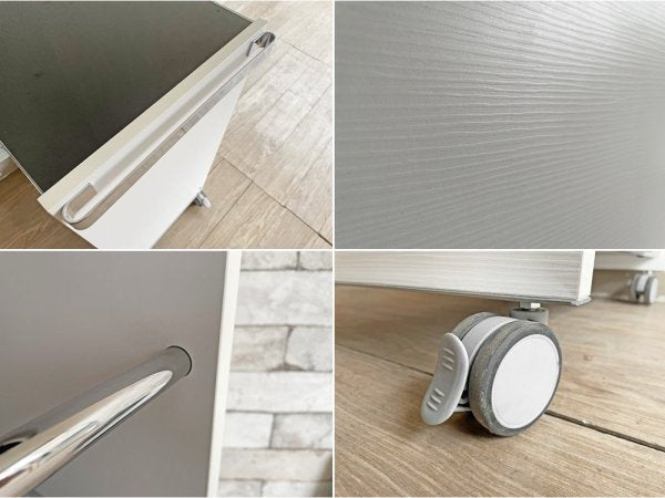 ペッツァーニ Pezzani コンビ COMBI キッチンサービスワゴン ホワイト ガラス天板 イタリア モダンデザイン  ●