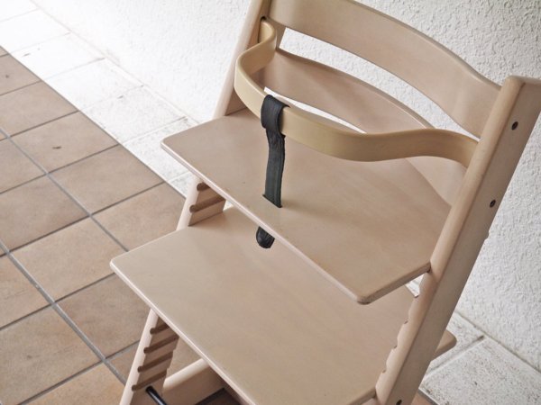 ストッケ STOKKE トリップトラップ TRIPP TRAPP ベビーチェア キッズチェア ホワイトウォッシュ S/N4～ 木製カード 革ベルト ノルウェー 北欧家具 ◇