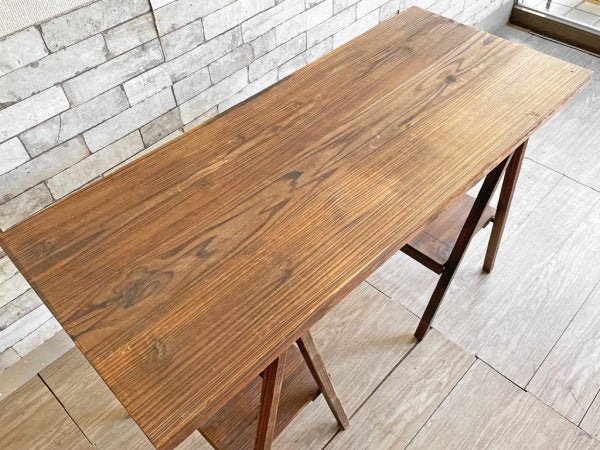 ビンテージスタイル Vintage Style フォールディングテーブル アトリエテーブル ワークテーブル 折りたたみ 馬脚 作業台 店舗什器 ●