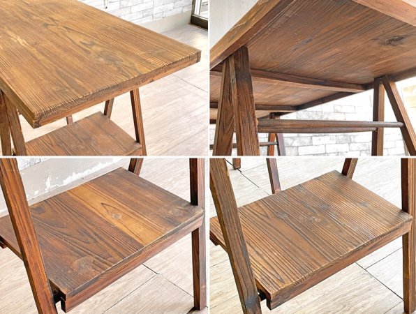 ビンテージスタイル Vintage Style フォールディングテーブル アトリエテーブル ワークテーブル 折りたたみ 馬脚 作業台 店舗什器 ●