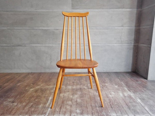 アーコール ERCOL ゴールドスミス ダイニングチェア ハイバック スティックバック エルム材 ナチュラルカラー 英国家具 UKビンテージ ♪