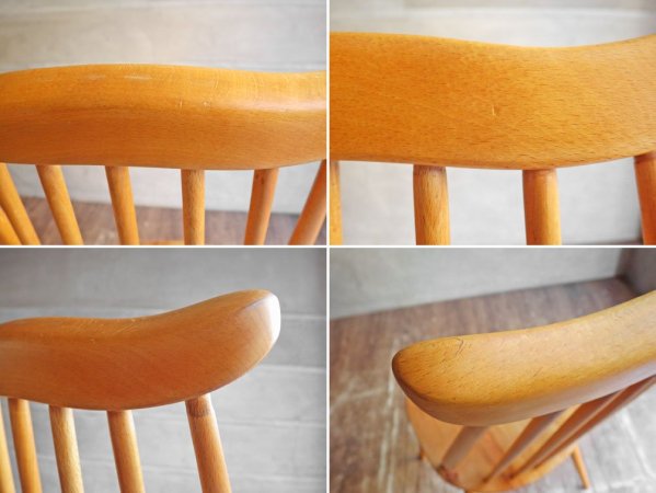 アーコール ERCOL ゴールドスミス ダイニングチェア ハイバック スティックバック エルム材 ナチュラルカラー 英国家具 UKビンテージ ♪