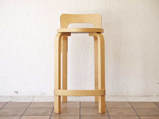 アルテック artek ハイチェア K65 HIGH CHAIR K65 バーチ材 ホワイトラミネート アルヴァ・アアルト フィンランド 北欧家具 美品 ◇