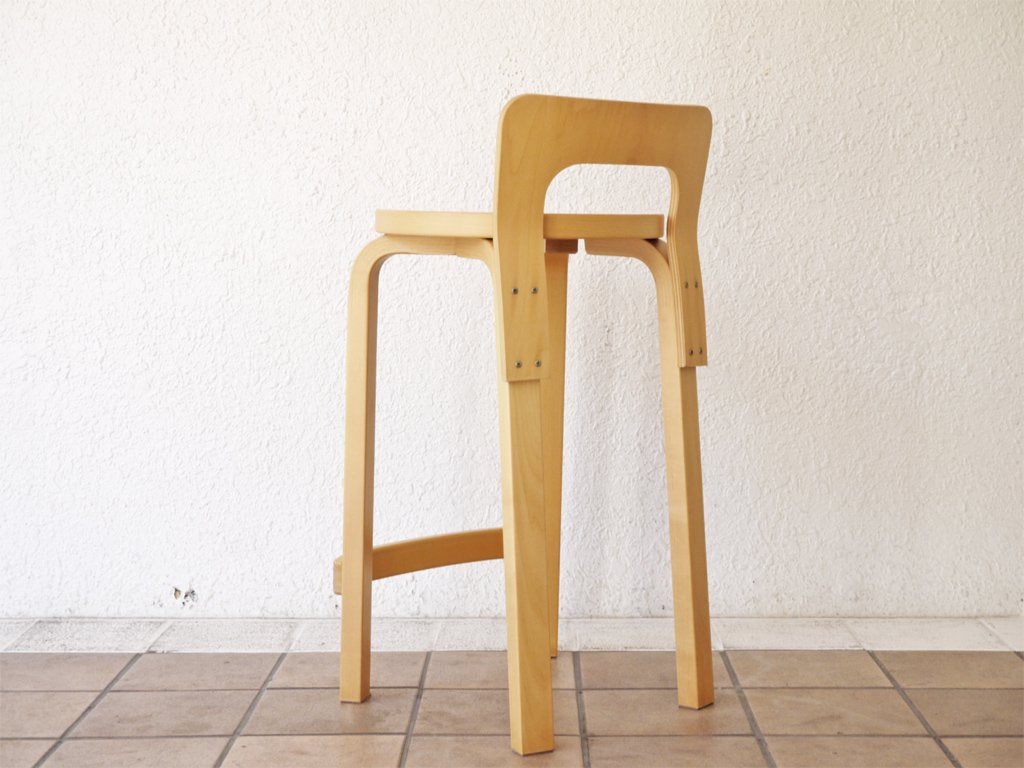 アルテック artek ハイチェア K65 HIGH CHAIR K65 バーチ材 ホワイトラミネート アルヴァ・アアルト フィンランド 北欧家具 美品 ◇