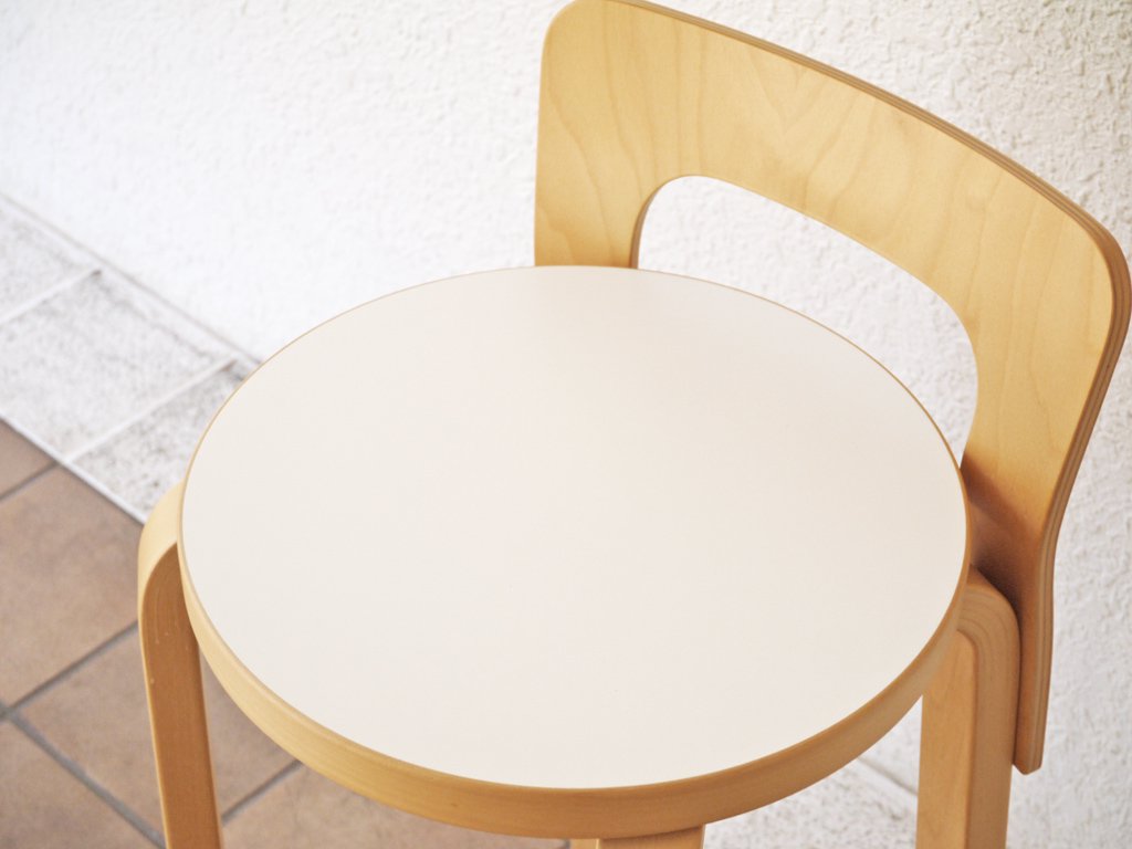 アルテック artek ハイチェア K65 HIGH CHAIR K65 バーチ材 ホワイトラミネート アルヴァ・アアルト フィンランド 北欧家具 美品 ◇