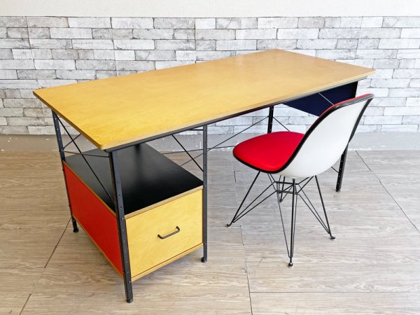 ハーマンミラー Herman Miller イームズデスク ユニット Eames Desk Unit EDU21 ワークデスク マルチカラー 左ファイル C&R イームズ ミッドセンチュリーモダン ●