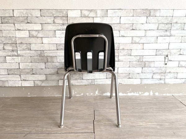 バルコ VIRCO チェア 9000 Chair スタッキングチェア ブラック プラスチックシート × スチール脚 米国家具 ミッドセンチュリーデザイン 定価￥14,300- ●
