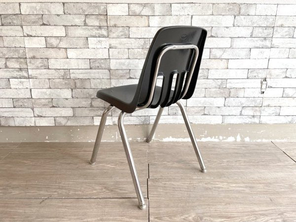 バルコ VIRCO チェア 9000 Chair スタッキングチェア ブラック プラスチックシート × スチール脚 米国家具 ミッドセンチュリーデザイン 定価￥14,300- ●