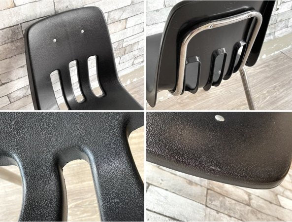 バルコ VIRCO チェア 9000 Chair スタッキングチェア ブラック プラスチックシート × スチール脚 米国家具 ミッドセンチュリーデザイン 定価￥14,300- ●