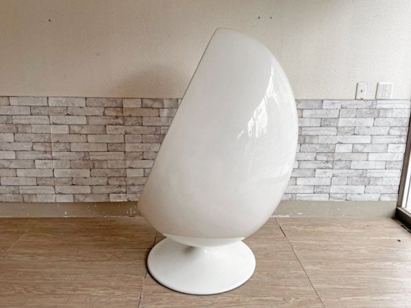 ヘンリック・ソー・ラーセン Henrik Thor-Larsen オヴァリアエッグチェア Ovalia Egg Chair ホワイト×オレンジ スペースエイジ ●