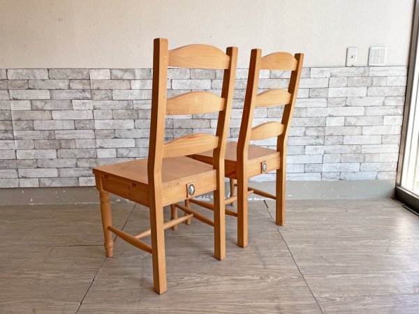 プランテーショングロウンティンバース Plantation Grown Timbers パイン材 ダイニングチェア 2脚セット 古材 カントリースタイル ●