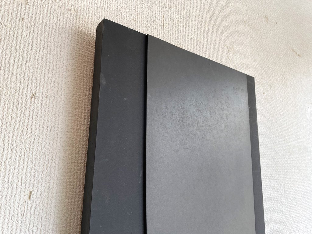 勝野正則 レリーフ作品 彫刻 ハードボード ミクストメディア ブラック 抽象 現代作家 美術作品 芸術作品 アート作品 壁掛けインテリア Landscape T.4 1991年 箱付 ●