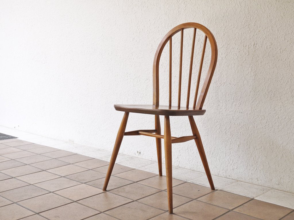 アーコール Ercol ビンテージ フープバック ダイニングチェア エルム材 英国家具 UKビンテージ ◇