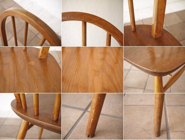 アーコール Ercol ビンテージ フープバック ダイニングチェア エルム材 英国家具 UKビンテージ ◇