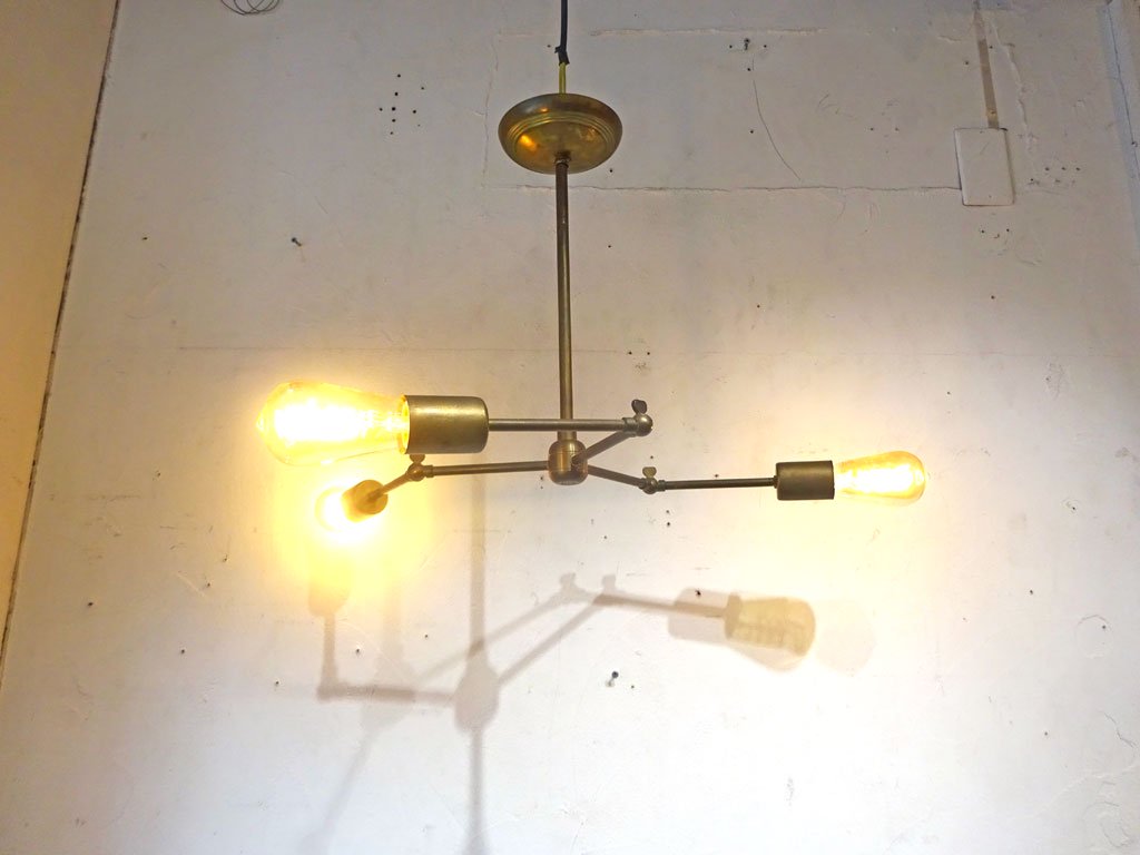 アクメファニチャー ACME furniture 3アーム ソリッドブラスランプ 3arm solid brass lamp ペンダントライト 真鍮 ★