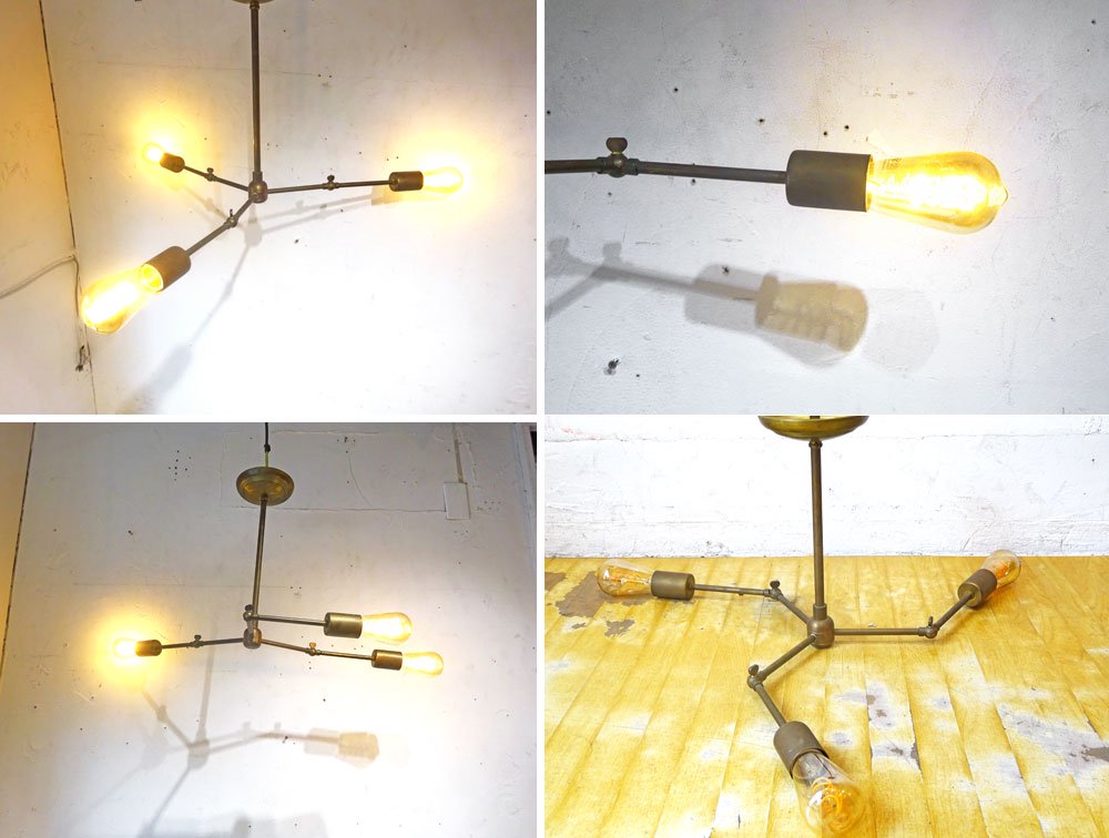 アクメファニチャー ACME furniture 3アーム ソリッドブラスランプ 3arm solid brass lamp ペンダントライト 真鍮 ★