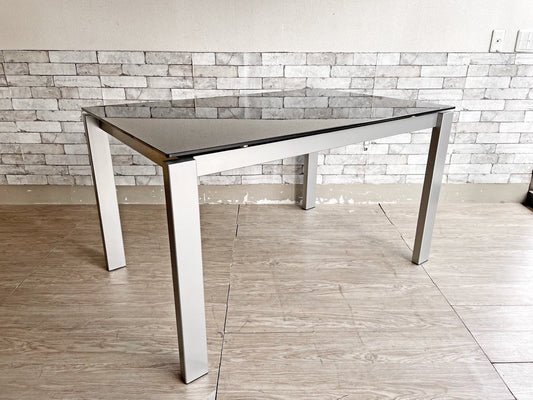 カリガリス Calligaris コヌビア connubia バロンガラス BARON glass 伸長式 EX ダイニングテーブル ガラス天板 × スチール脚 W130-190cm イタリア ●