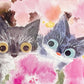 渡辺あきお Akio Watanabe 心地よい花色 子猫 版画 ジクレープリント 147/175 サイン入り 額装品 画家 絵本作家 ●