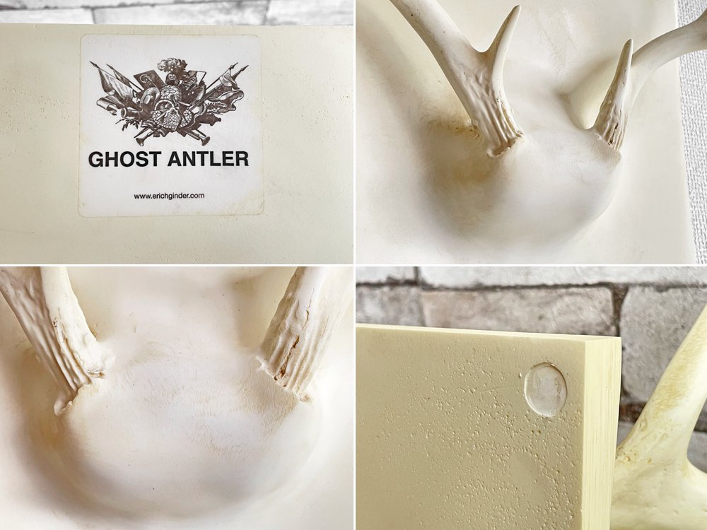 エリッヒ・ジンダー Erich Ginder ゴーストアントラー コートラック Ghost Antler Coat Rack ホワイト 28×28cm 合成樹脂 壁掛けフック アメリカ ●