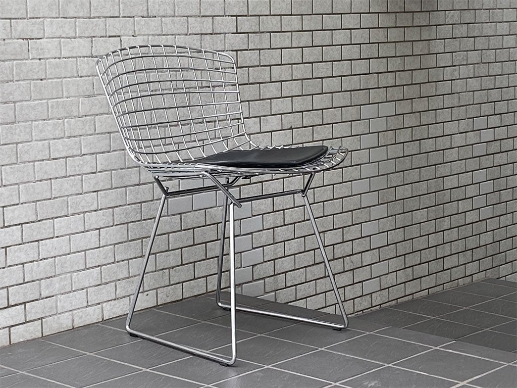 ノル Knoll 420 サイドチェア ワイヤーチェア シートパッド付 ハリー・ベルトイア ミッドセンチュリーモダン ■