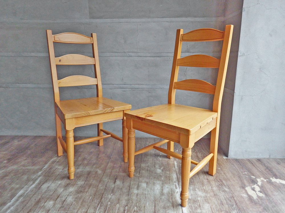 プランテーショングロウンティンバース Plantation Grown Timbers パイン材 ダイニングチェア 2脚セット 古材 カントリースタイル♪