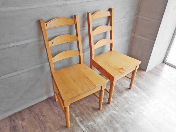 プランテーショングロウンティンバース Plantation Grown Timbers パイン材 ダイニングチェア 2脚セット 古材 カントリースタイル♪
