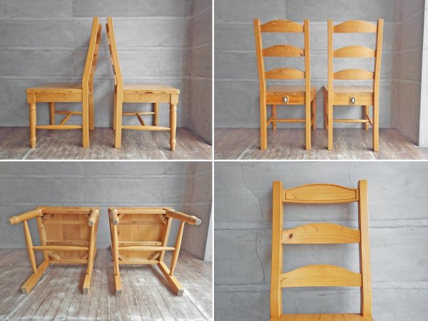 プランテーショングロウンティンバース Plantation Grown Timbers パイン材 ダイニングチェア 2脚セット 古材 カントリースタイル♪