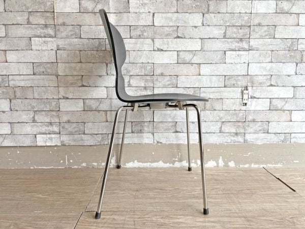 フリッツハンセン Fritz Hansen アントチェア ANT CHAIR カラードアッシュ ブラック アルネ・ヤコブセン Arne Jacobsen デンマーク 定価￥44,000- ●