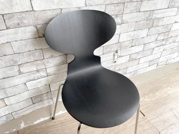 フリッツハンセン Fritz Hansen アントチェア ANT CHAIR カラードアッシュ ブラック アルネ・ヤコブセン Arne Jacobsen デンマーク 定価￥44,000- ●