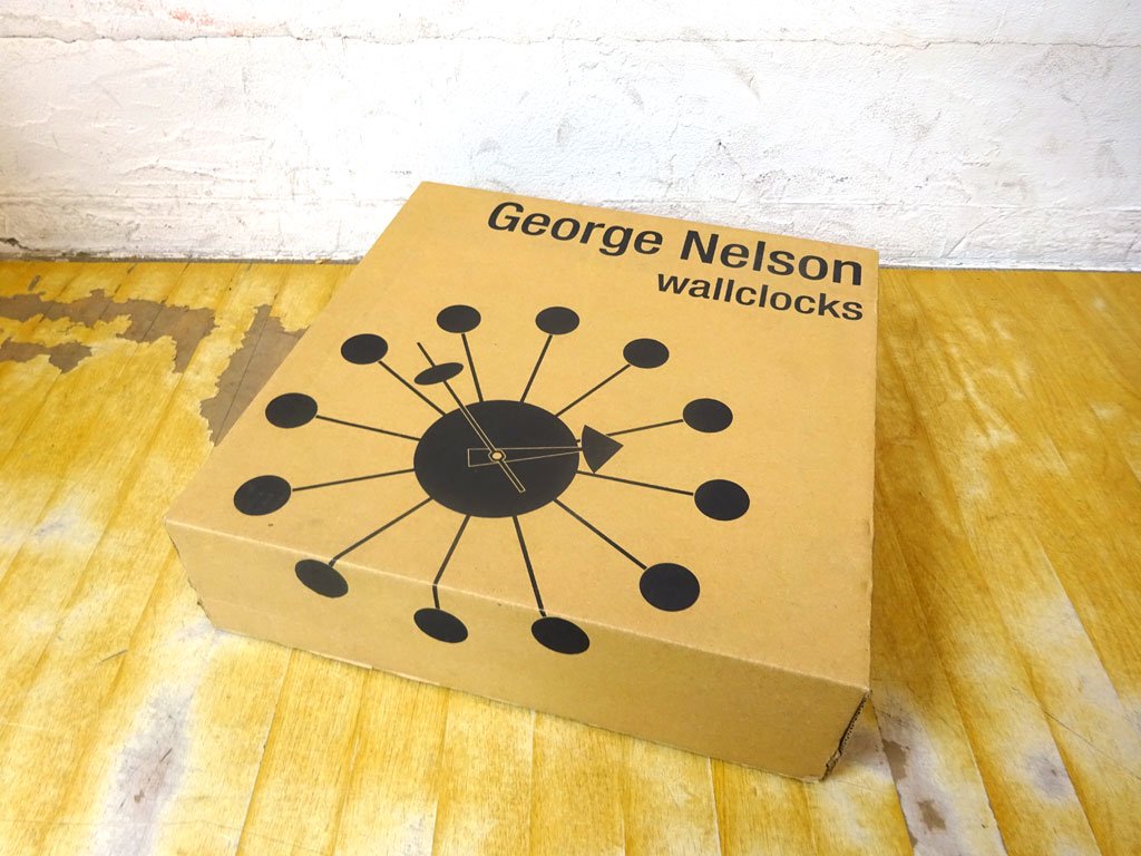 ヴィトラ Vitra ジョージネルソン George Nelson ボールクロック オレンジ ネルソンクロック ウォールクロック ミッドセンチュリー 美品 箱付★