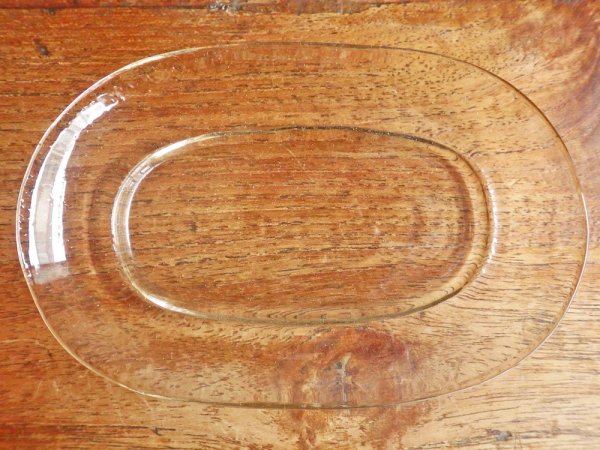 津田清和 ガラス オーバル 小皿 豆皿 プレート 現代作家 工芸作家 ♪
