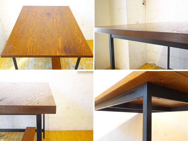 スタンダードトレード Standard trade ミーティングテーブル Meeting Table セミオーダーデスク オーク無垢材 Oak×鉄脚 ★