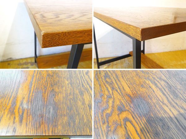 スタンダードトレード Standard trade ミーティングテーブル Meeting Table セミオーダーデスク オーク無垢材 Oak×鉄脚 ★